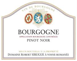 2018 Bourgogne, Pinot Noir, Domaine Robert Sirugue
